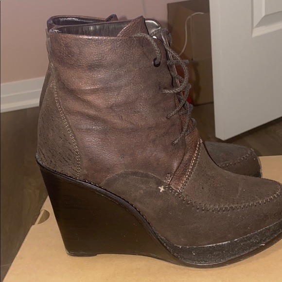 Rag & Bone Dolgan Ankle Boots Wedge Heels - Picture 2 of 6